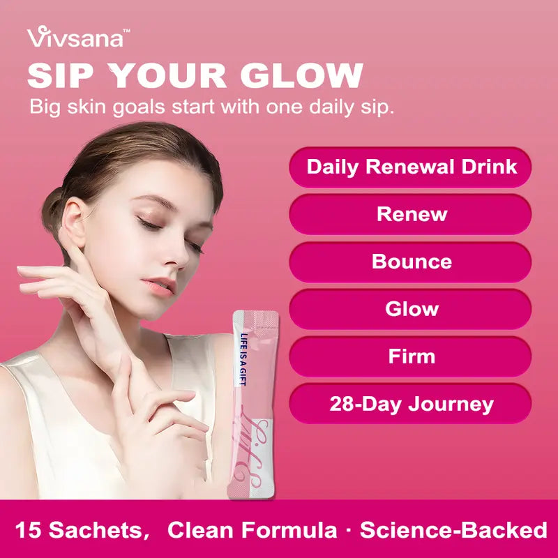 Velvet Glow AKG - Collagen Renewal Drink AKG Collagen Tripeptide for Youthful Skin Radiance & Firmness 28-Day Visible Improvements