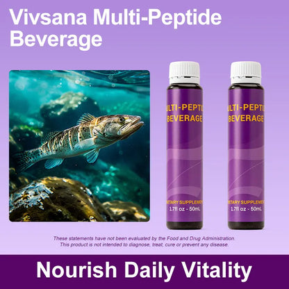 Multi-Peptide Beverage - 7 x 50mL Bottles - Sturgeon Peptide Balance Formula for Women's Wellness with FERMLOVE Peptide & 5 Berry Antioxidants