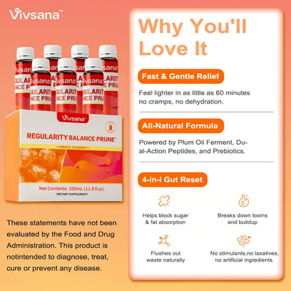 Regularity Balance Prune - 4-in-1 Gut Reset with Plant Ferment & Prebiotics for Gentle Cleansing & Digestion Support